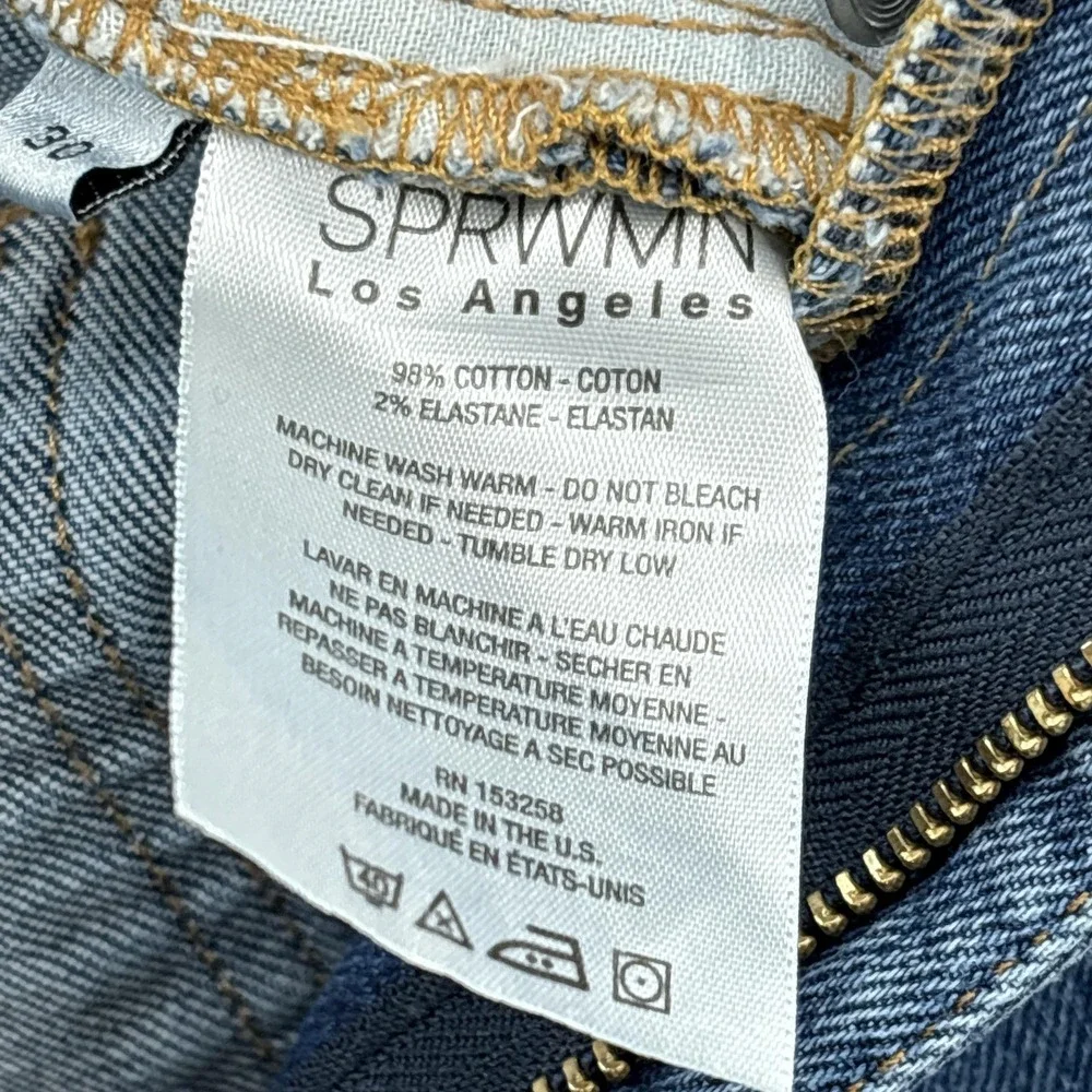 SPRWMN Jeans Womens‎ 30 Blue Skinny Straight High Rise Made In USA Denim Stretch
